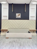 Chambre à coucher Vinachi – lit minimaliste, tables de nuit et coiffeuse élégante – Image 2