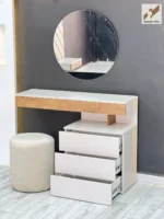 Chambre à coucher Vinachi – lit minimaliste, tables de nuit et coiffeuse élégante – Image 5