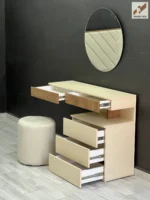 Chambre à coucher Vinachi – lit minimaliste, tables de nuit et coiffeuse élégante – Image 4