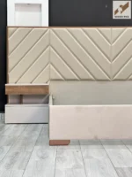 Chambre à coucher Vinachi – lit minimaliste, tables de nuit et coiffeuse élégante – Image 9