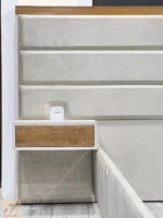 table de nuit suspendu moustache tirroire et prise